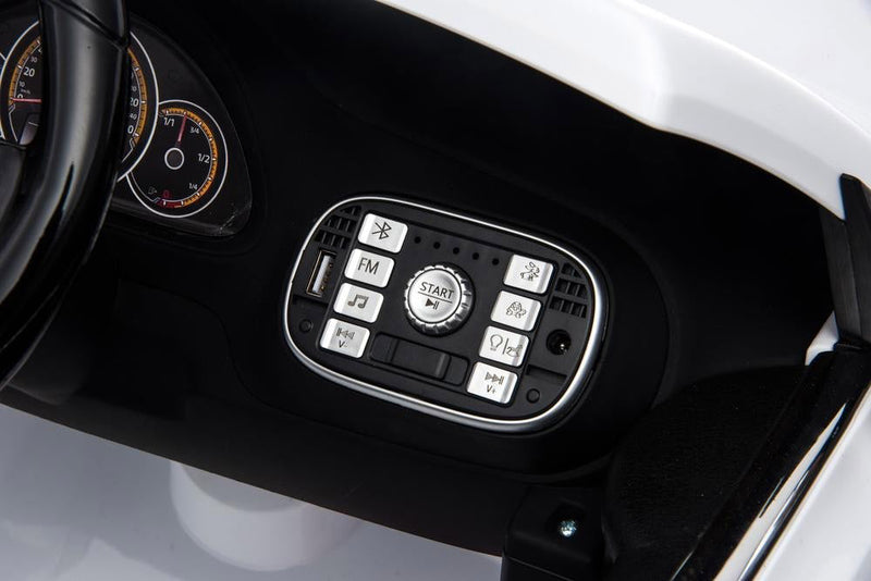 Macchina Elettrica per Bambini 12V con Licenza Volkswagen Maggiolino Bianca