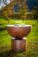 Barbecue a Legna Ø60x71 cm Primula in Acciaio Effetto Ruggine