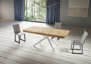 Tavolo Allungabile 180-284x90x74 cm Niket Quercia Natura Gambe Bianche