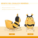 Cavallo a Dondolo per Bambini in Legno Ape Giallo e Nero 
