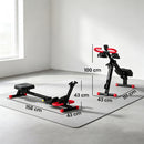 Vogatore Pieghevole Multiuso 158x43x43 cm con Bande di Resistenza Capacità 120 kg in Metallo e ABS Rosso e Nero      
