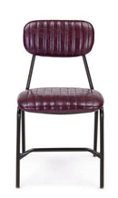 Set 2 Sedie Imbottite 44x55x78 cm Debbie in Ecopelle Bordeaux Vintage