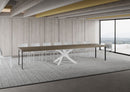 Tavolo Allungabile 160-420x90x77 cm Volantis Premium Tortora Telaio Bianco 