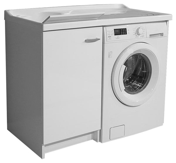Lavatoio e Coprilavatrice 109x60x89cm Asse in Termoplastico Montegrappa Marella Bianco Sinistro con Cesto online