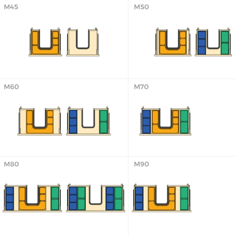 Set Organizer per Cassetti da Bagno Laterali in Plastica Emuca Tidy Grigio Antracite