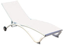 Lettino Prendisole da Giardino con Ruote in Alluminio Vorghini Ecru