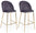 Set 2 Sgabelli Bar 51x55x105h cm Carry Velluto Grigio Scuro