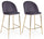 Set 2 Sgabelli Bar 51x55x105h cm Carry Velluto Grigio Scuro