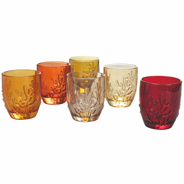 Set 6 Bicchieri Acqua in Vetro 340 ml Villa d'Este Home Tivoli Coral Sunset prezzo