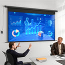 Telo per Proiettore 120" Formato 16:9 Motorizzato con Telecomando Fissaggio a Muro e Soffitto Nero      