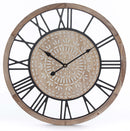 Orologio da Parete Ø50 cm in Mdf e Metallo Marrone