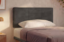 Letto 1 Piazza e Mezza con Rete Rivestita Microfibra Grigio Tessis Testata Square Varie Misure