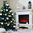 Camino Elettrico da Pavimento 118,1x123x40,3 cm Effetto Fiamma 1950W Topaz maxi & Mirabella Avorio