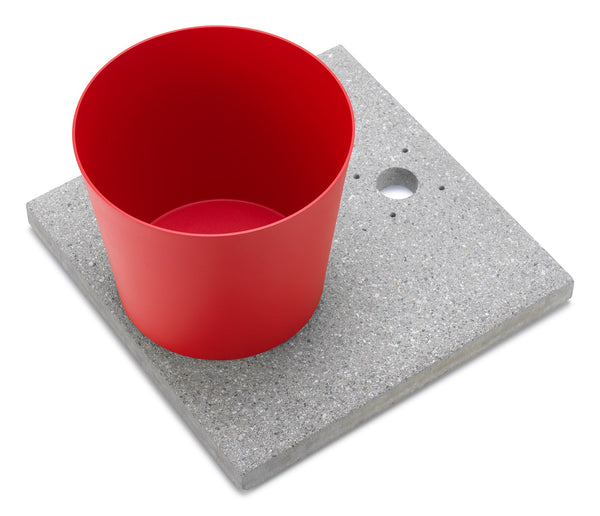 online Base con Vaschetta per Fontane con Ghiera Piccola 40x40x5 cm in Cemento Belfer 42/BSE/4 Rosso