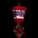 Lampione Natale con Luce LED Scena Natalizia Motorizzata Neve Musica 180 cm Rosso