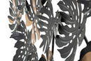 Pannelo Dark Leaf 133x6,5x63 cm in Ferro Nero e Oro