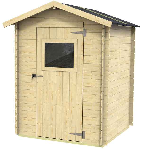 prezzo Casetta Box da Giardino per Attrezzi 146x132 cm con Porta Finestrata in Legno Naturale