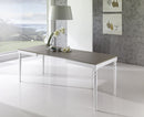 Tavolo da Pranzo Allungabile in Legno e Top in Melamina 130/210x80x76cm TFT  Kim Bianco Cenere e Beige Grigio