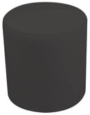 Pouf Poggiapiedi in Similpelle Avalli Cilindro Grigio Scuro Varie Misure