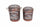 Set 2 Pouf Contenitore Tondo in MDF Marrone