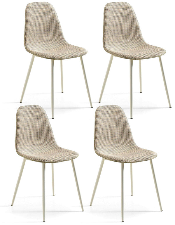 Set 4 Sedie 43x38xH86,5 cm in Similrattan Martina Beige sconto