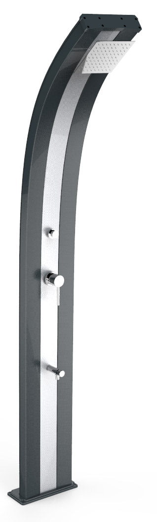 Doccia Solare da Giardino 40L Miscelatore Temporizzato e Lavapiedi Arkema Dada Fascia Inox Antracite online