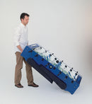 Calciobalilla in Mdf Blu con Aste Uscenti e Gambe Pieghevoli Garlando Foldy