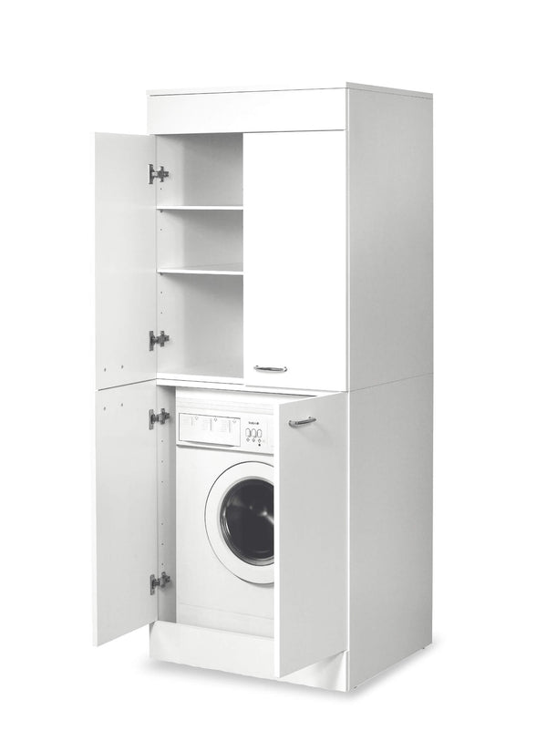 acquista Coprilavatrice con Mobile in Nobilitato 179x70x61 cm 4 Ante Forlani High Laundry Bianco