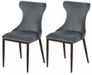Set 2 Sedie imbottite in Metallo e Poliestere 45x57,5x87,5 cm  Grigio Scuro