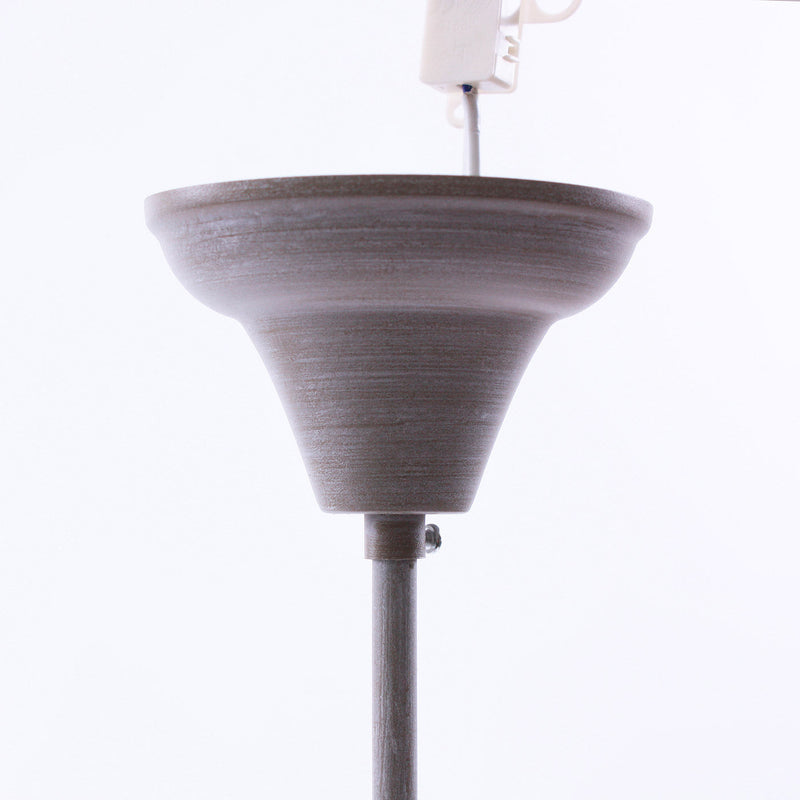 Lampadario a Sospensione Ø56 in MDF Design Shabby Bianco