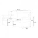 Divano 3 Posti 94x74x178cm in Tessuto Grigio chiaro