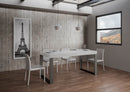 Tavolo Allungabile 200-304x90x77 cm Tecno Premium Bianco Frassino Telaio Antracite 
