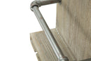 Porta Bottiglie-Bicchieri Tube Verticale 34x12x76 cm MDF e in Ferro Naturale e Argento