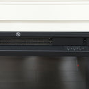Camino Elettrico da Pavimento 98x25x80 cm con Fiamma a 12 Colori e 5 Luminosità Telecomando e Timer Bianco e Nero      