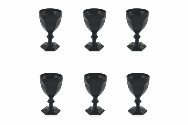 acquista Confezione 6 Calici Vino in Vetro 170ml Villa d'Este Home Tivoli Wonderland Nero