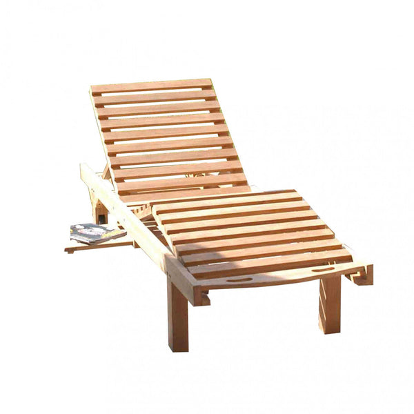 Lettino Prendisole da Giardino Lidia 65x208x35 h cm in Legno Marrone acquista