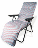 Sedia Sdraio Reclinabile Pieghevole Soriani Righe Celeste e Rosse