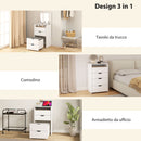 Tavolo da Trucco 3 in 1 con Specchio 50x40x78 cm Vano 2 Cassetti e Sgabello in Legno Bianco      