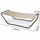 Amaca da Giardino Autoportante 210x80x65 cm con Cuscino Seduta Ergonomica e Resistente Struttura in Metallo Beige      