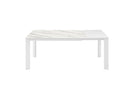 Tavolo Allungabile 140/190x90x76 cm in Metallo David Marmo Bianco Opaco