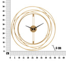 Orologio da Muro Oro Strips Ø 50x4 cm in Ferro 
