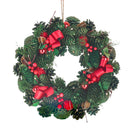 Set 2 Corone Natalizie con Fiocchi Ø25 cm Verde