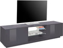Mobile TV 2 Ante 180x41,4x46 cm Bloom Grigio Antracite Laccato Lucido Seconda Scelta