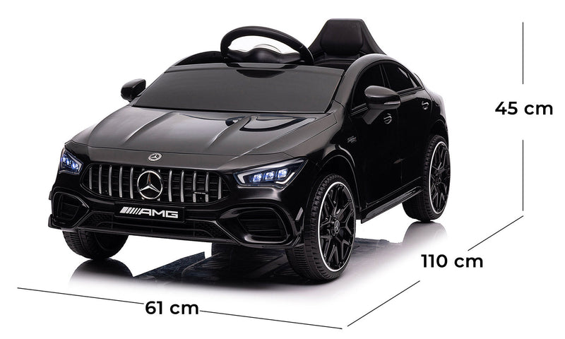 Macchina Elettrica per Bambini 12V con Licenza Mercedes CLA45 AMG Nera 