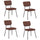 Set 4 Sedie 51x60x81,5 cm in Similpelle Industrial Marrone
