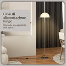 Piantana da Interno Lampada da Terra Paralume Doppio E27 Metallo e Acrilico 35x150 cm Bianco  