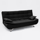 Divano Letto 190x83x93 cm in Microfibra Nero