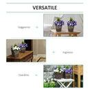 Vaso Fiori Finti di Phalaenopsis H45 cm Pianta Finta Fiori Viola e Bianchi