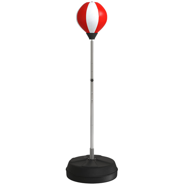 prezzo Punching Ball da Terra ad Altezza Regolabile 126-144 cm con Guantoni e Base Riempibile Rosso e Bianco