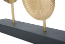 Scultura Panel 50x7x42 cm in Ferro Oro e Nero
